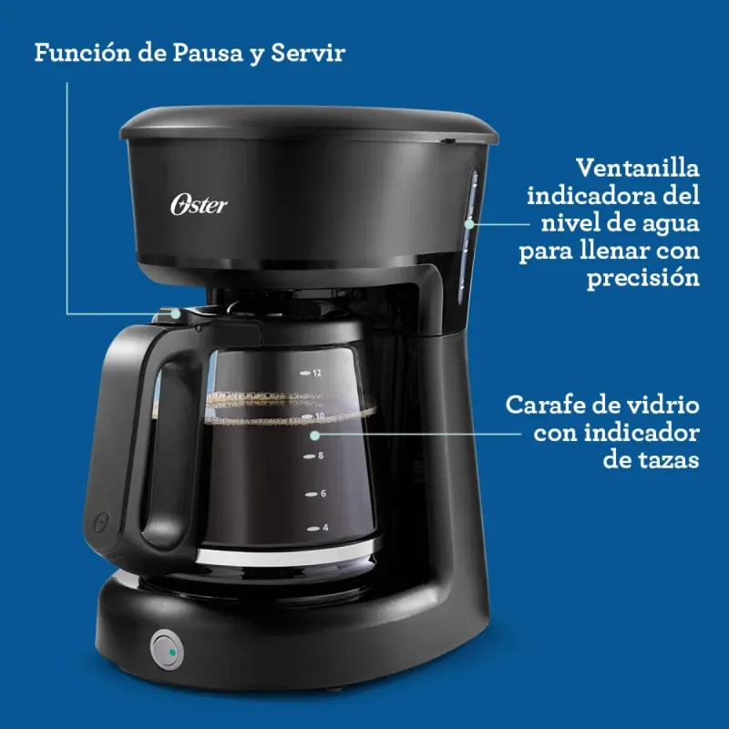 Cafetera Oster De 12 Tazas Negra - Electroshopy - Vista 2