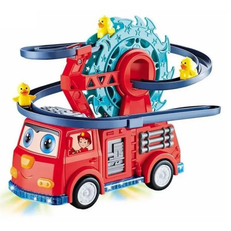 Carro Bomberos Montana Rusa Pista Patos - Electroshopy