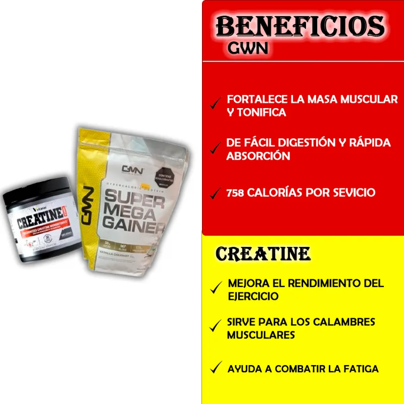 Combo Super Mega Gainer Creatina Vitan - Electroshopy - Vista 2