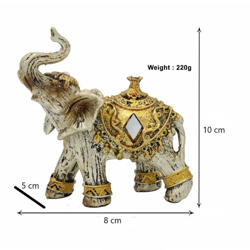 Elefante Plateado Vintage Duo Dorado - Electroshopy - Vista 2