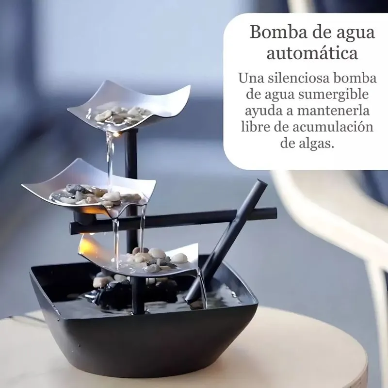 Fuente De Agua Niveles Plata Iluminada - Electroshopy - Vista 3