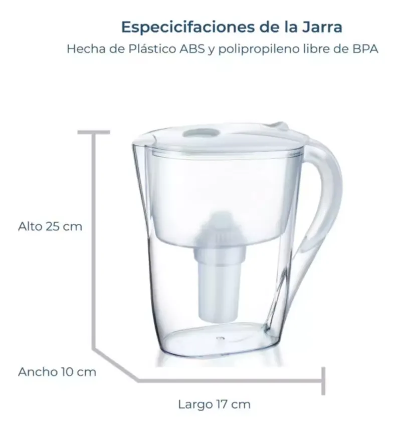 Jarra Purificadora De Agua 3 Litros - Electroshopy - Vista 2