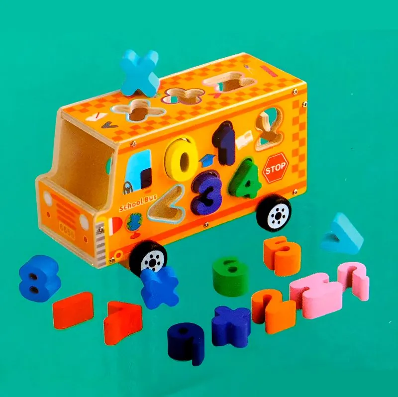 Juego Bus Escolar Encastre Numeros Multi - Electroshopy