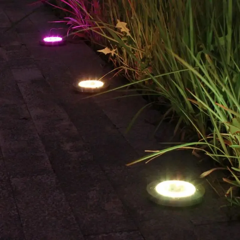 Luces Led X4 Suelo Recarga Solar 23d129 - Electroshopy