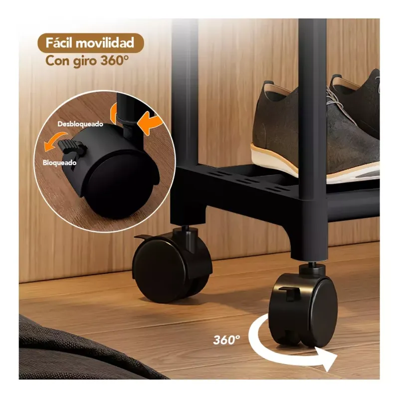 Organizador De Zapatos Con Perchero Dobl - Electroshopy - Vista 2