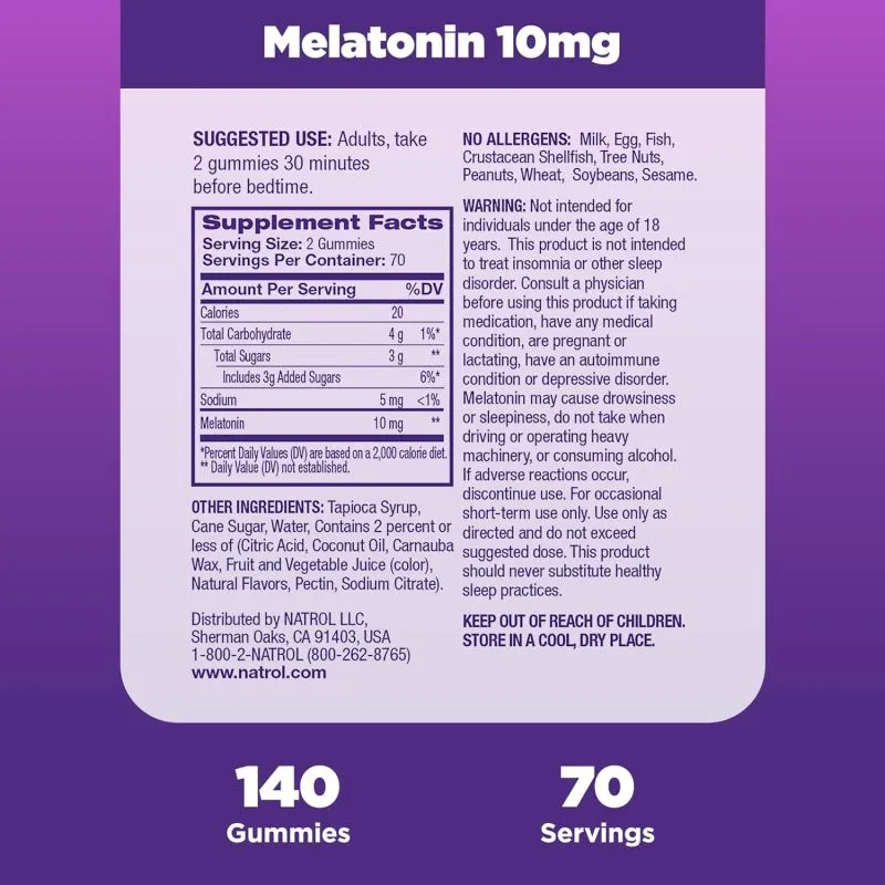 Melatonina Gomitas 10 Mg 140 Gomitas - Electroshopy - Vista 3