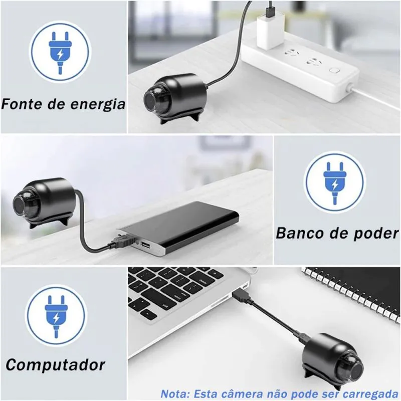 Mini Camara Espia Ip X5 Wifi 1080p Gran - Electroshopy - Vista 4