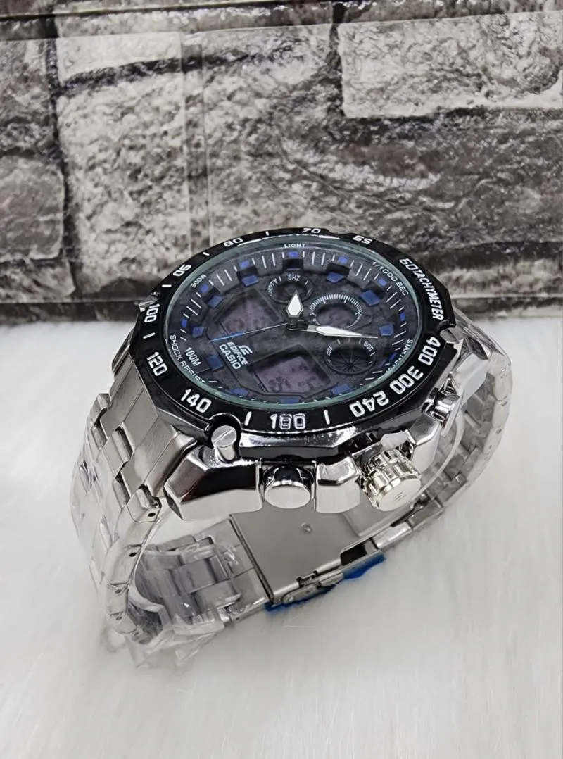 Reloj Casio Edifice Doble Hora Repujado - Electroshopy - Vista 2