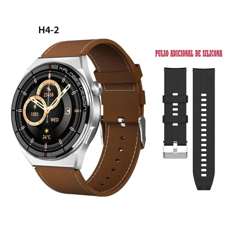Reloj Smartwatch Pulso En Cuero Cafe - Electroshopy