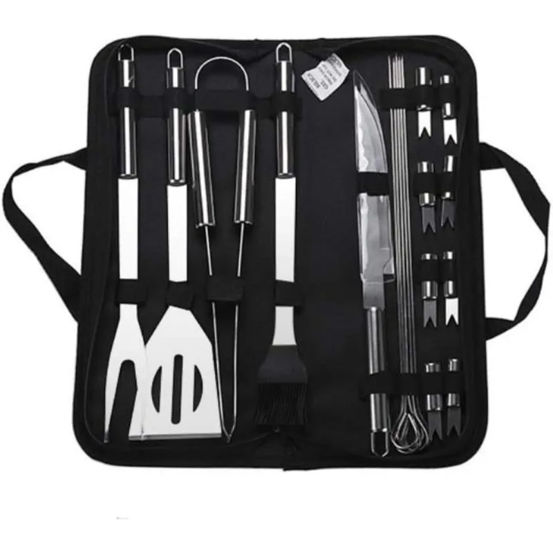 Set De Asado Bbq Kit Parrillero Portatil - Electroshopy