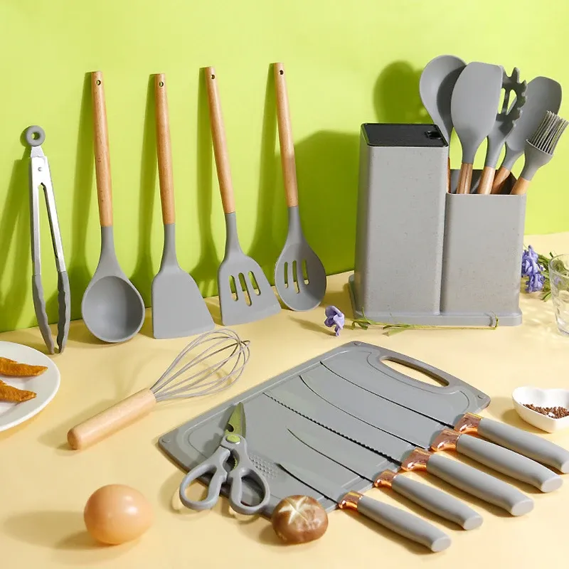Set De Cocina De 19 Utensilios Tabla - Electroshopy